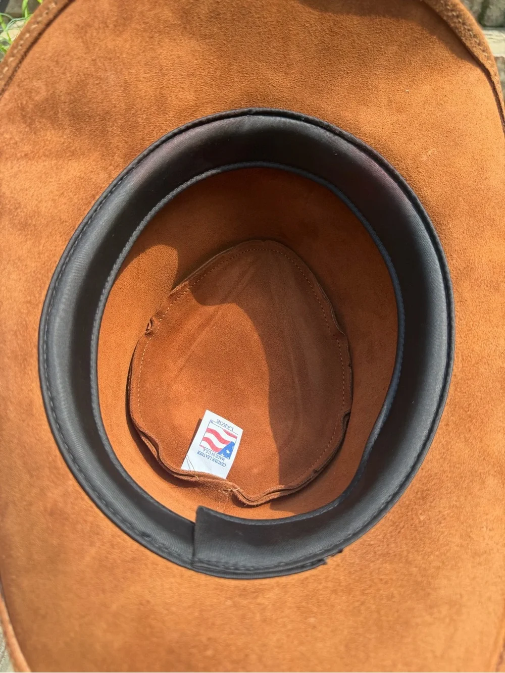 American Hat Makers Brown Leather Cowboy Western Hat Large